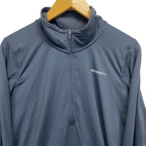 Merrell Select Wick Mens L Gray Wicking Quick Dry Pullover 1/4 Zip Long‎ Sleeve
